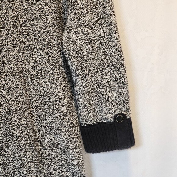 Karen Scott Pullover Sweater Womens M B/W Marled 3/4 Roll Cuff Sleeves Cotton - Picture 6 of 6